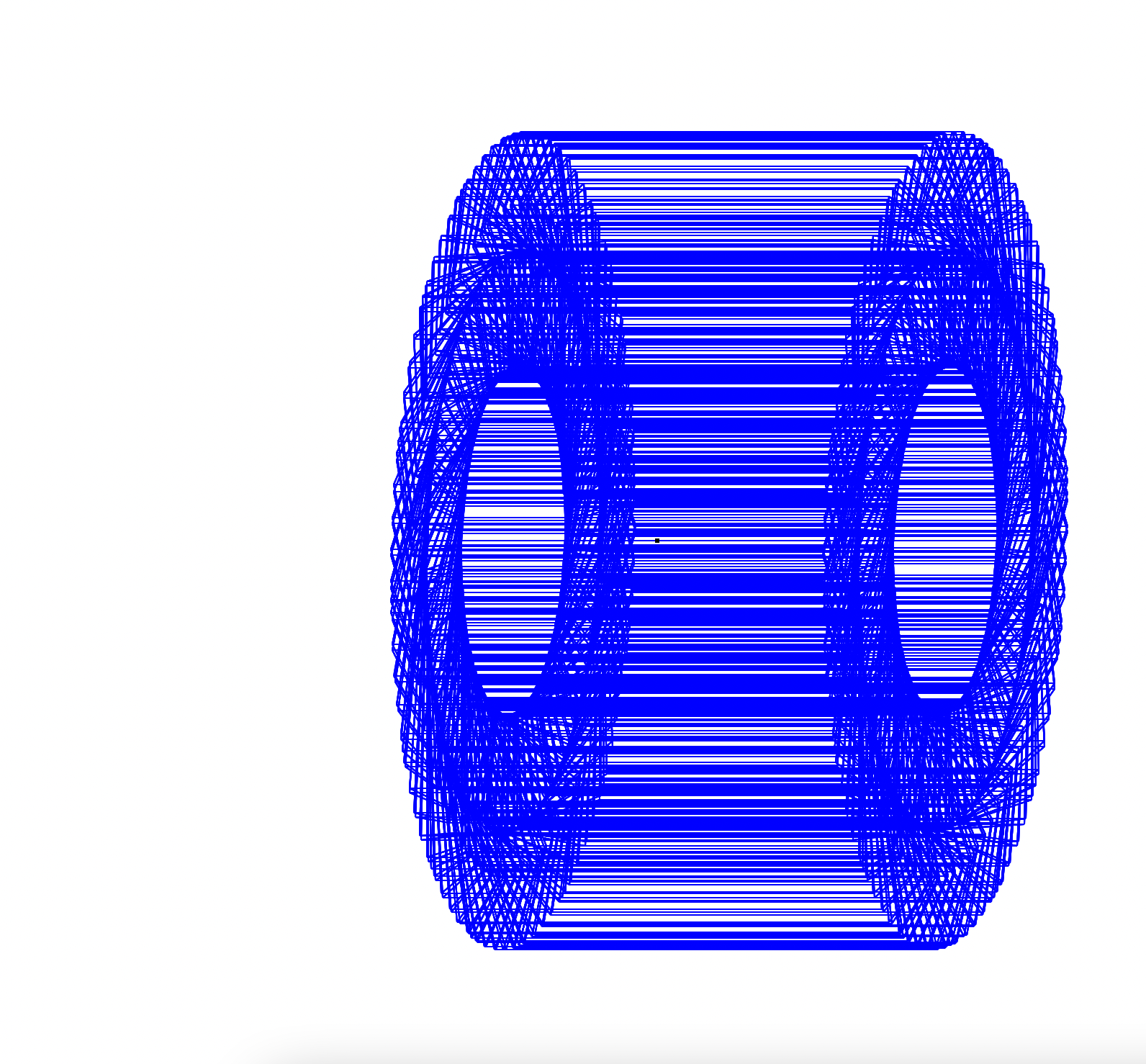 A similar cuboid being rotated many times in 3D, so it creates a cylinder shape.
